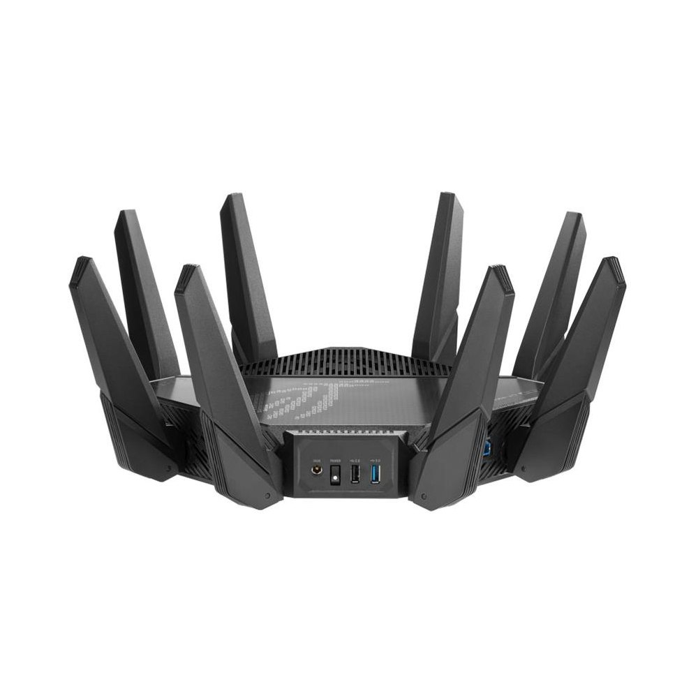 A large main feature product image of ASUS ROG Rapture GT-AX11000 PRO Tri-Band WiFi 6 Gaming Router