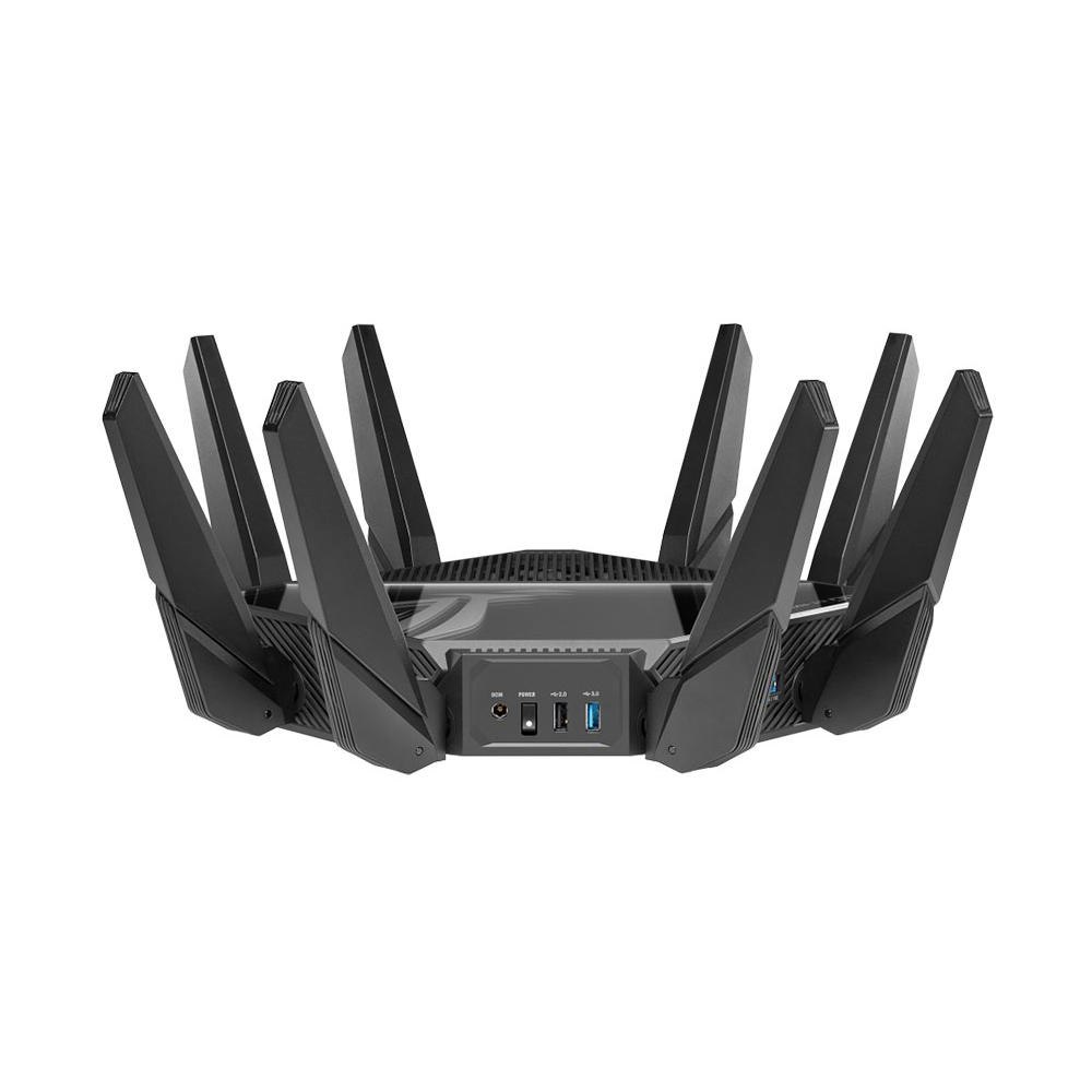 A large main feature product image of ASUS ROG Rapture GT-AXE16000 Quad-band WiFi 6E 802.11ax Gaming Router