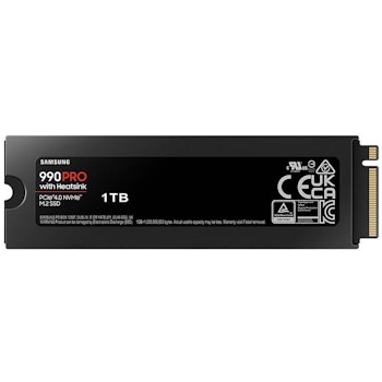 Product image of Samsung 990 Pro w/Heatsink PCIe Gen4 NVMe M.2 SSD - 1TB - Click for product page of Samsung 990 Pro w/Heatsink PCIe Gen4 NVMe M.2 SSD - 1TB