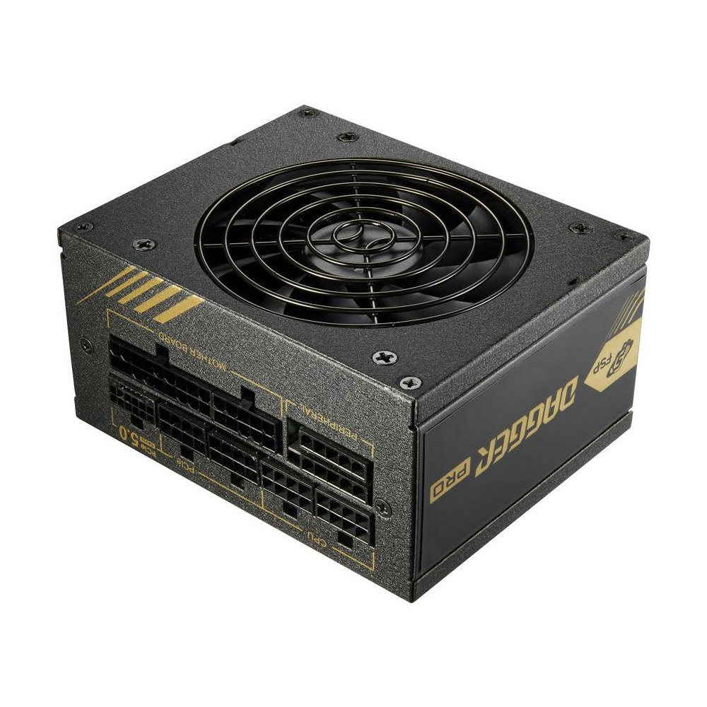 A large main feature product image of FSP Dagger PRO 850W Gold PCIe 5.0 SFX Modular PSU - Black
