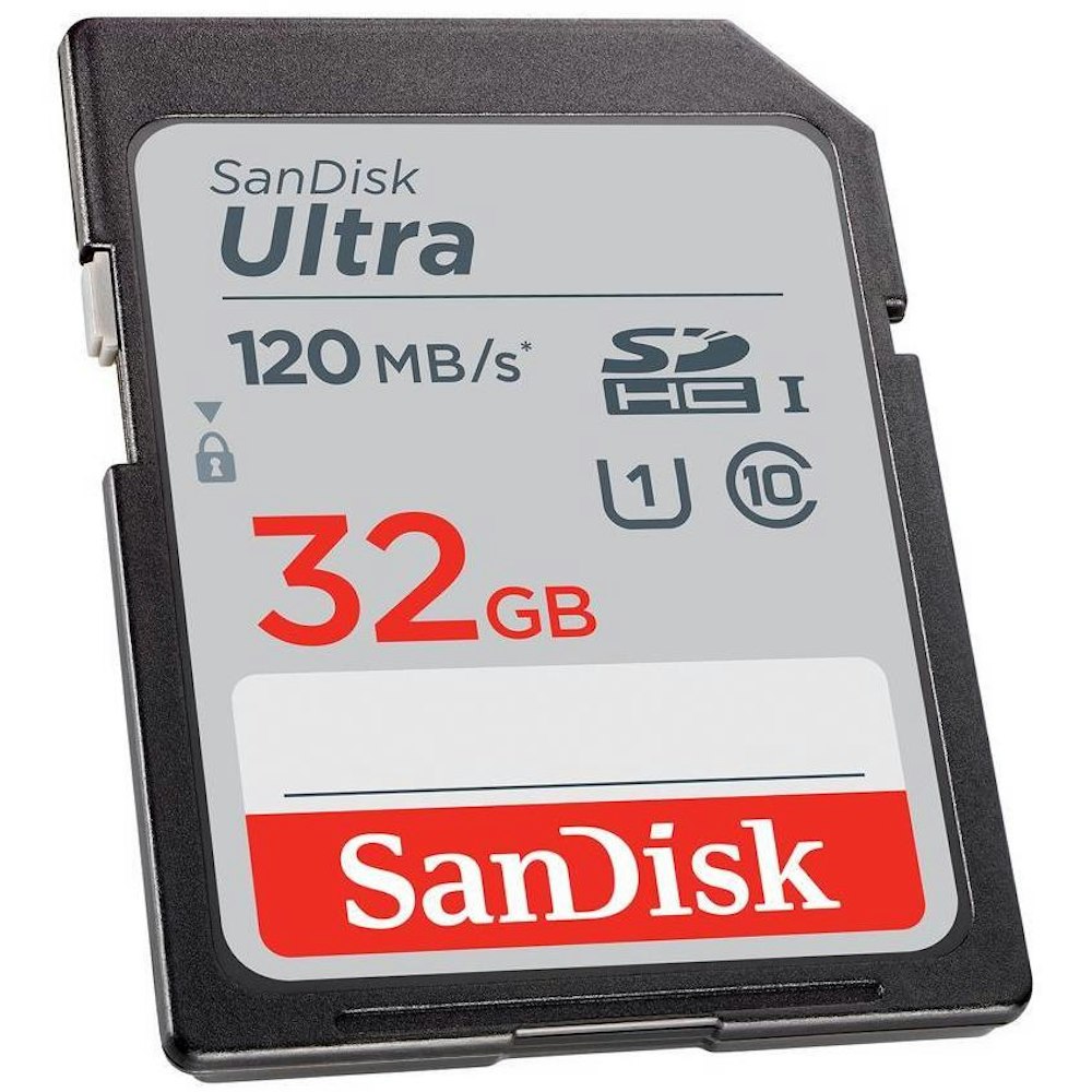 A large main feature product image of SanDisk Ultra 32GB SDHC UHS-I Flash Card
