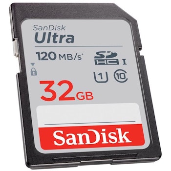 Product image of SanDisk Ultra 32GB SDHC UHS-I Flash Card - Click for product page of SanDisk Ultra 32GB SDHC UHS-I Flash Card
