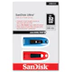 A small tile product image of SanDisk Ultra 32GB USB 3.0 Flash Drive Dual Pack - Blue + Red