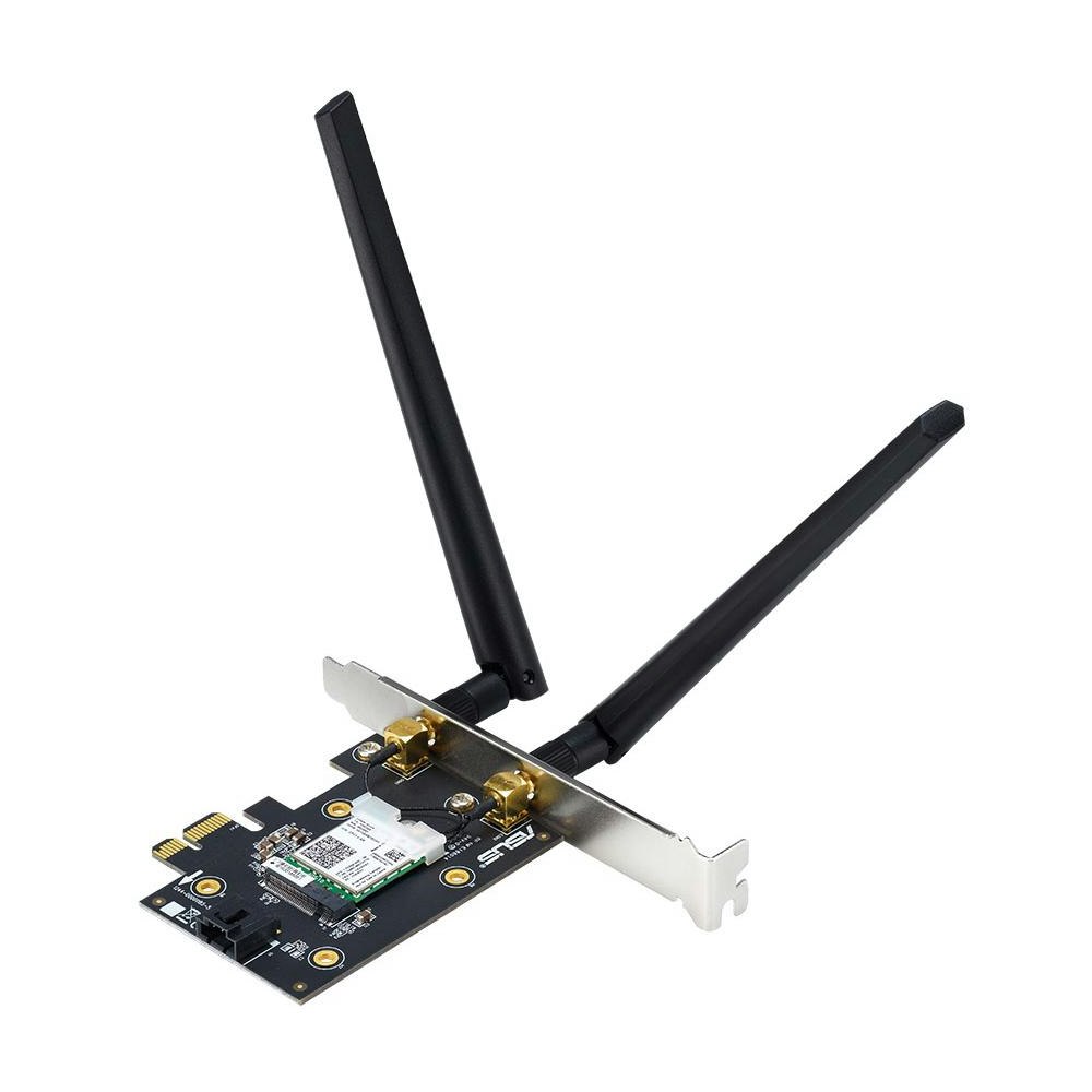 A large main feature product image of ASUS PCE-AX3000 802.11ax Dual-Band Wireless-AX3000 PCIe Adapter with Bluetooth