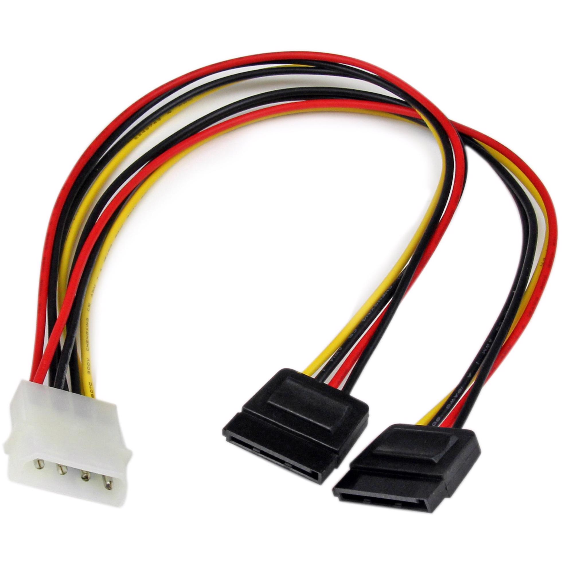 A large main feature product image of Startech LP4 to 2x SATA Power Y Cable Adapter