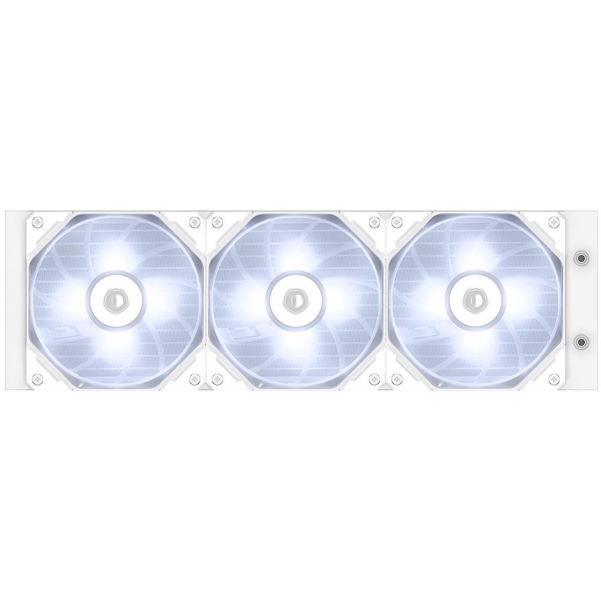 A large main feature product image of ID-COOLING DashFlow Basic 360mm AIO Liquid CPU Cooler (White)