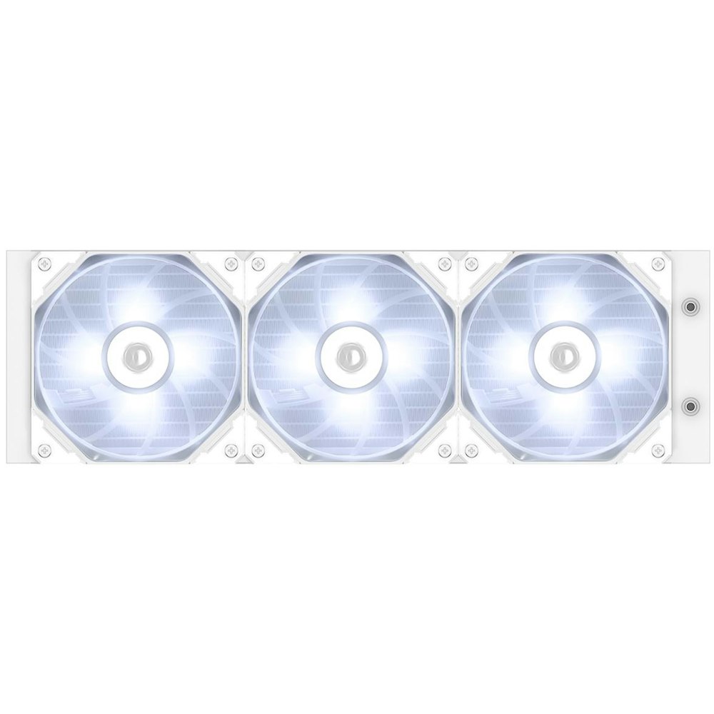 A large main feature product image of ID-COOLING DashFlow 360 Basic 360mm AIO CPU Cooler - White