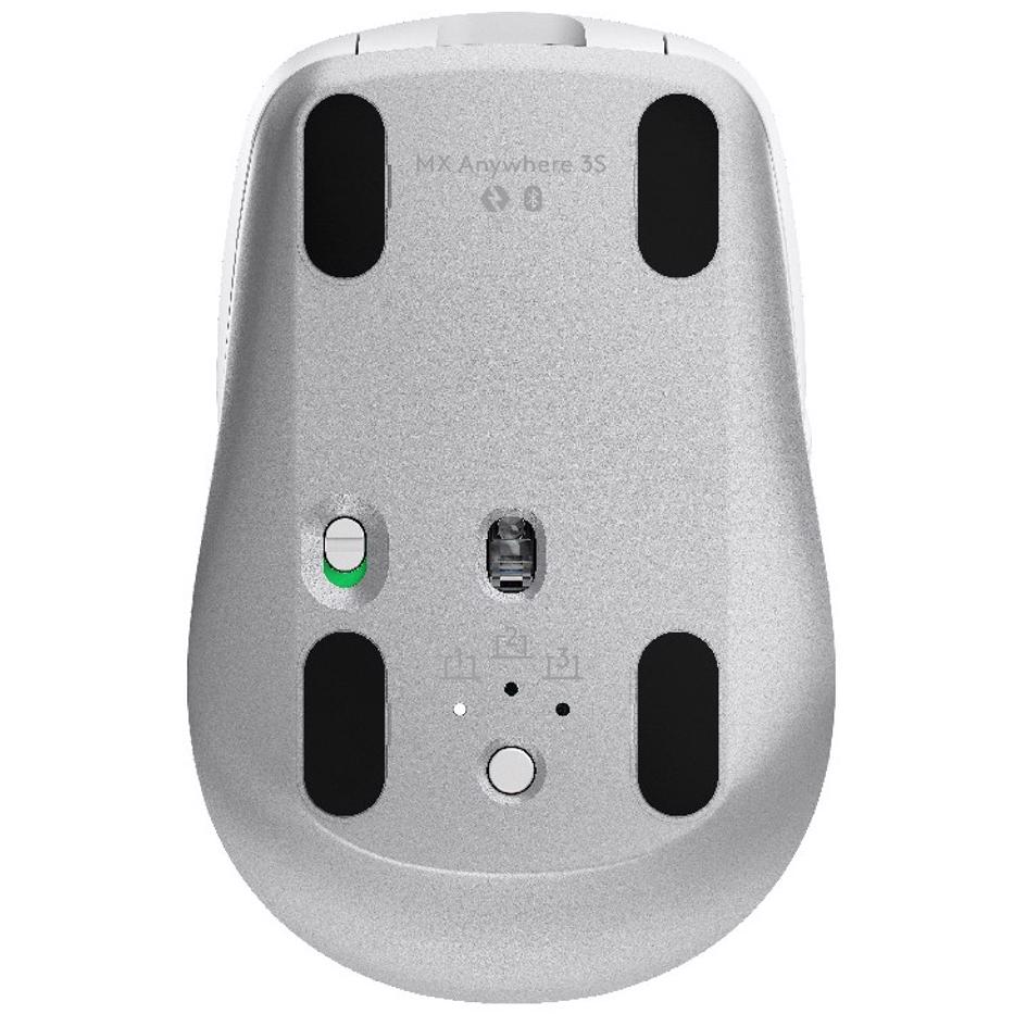 A large main feature product image of Logitech MX Anywhere 3S Wireless Bluetooth Mouse - Pale Grey
