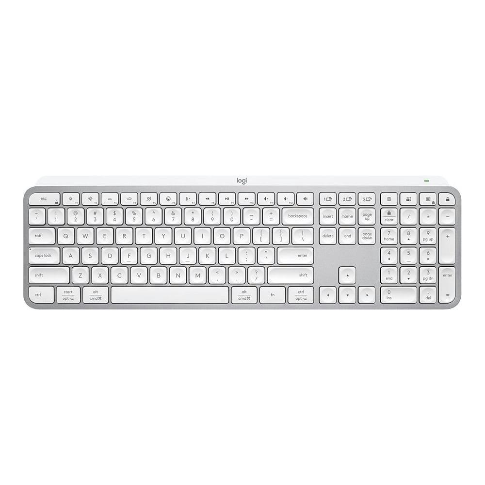 A large main feature product image of Logitech MX Keys S Wireless Keyboard - Pale Grey