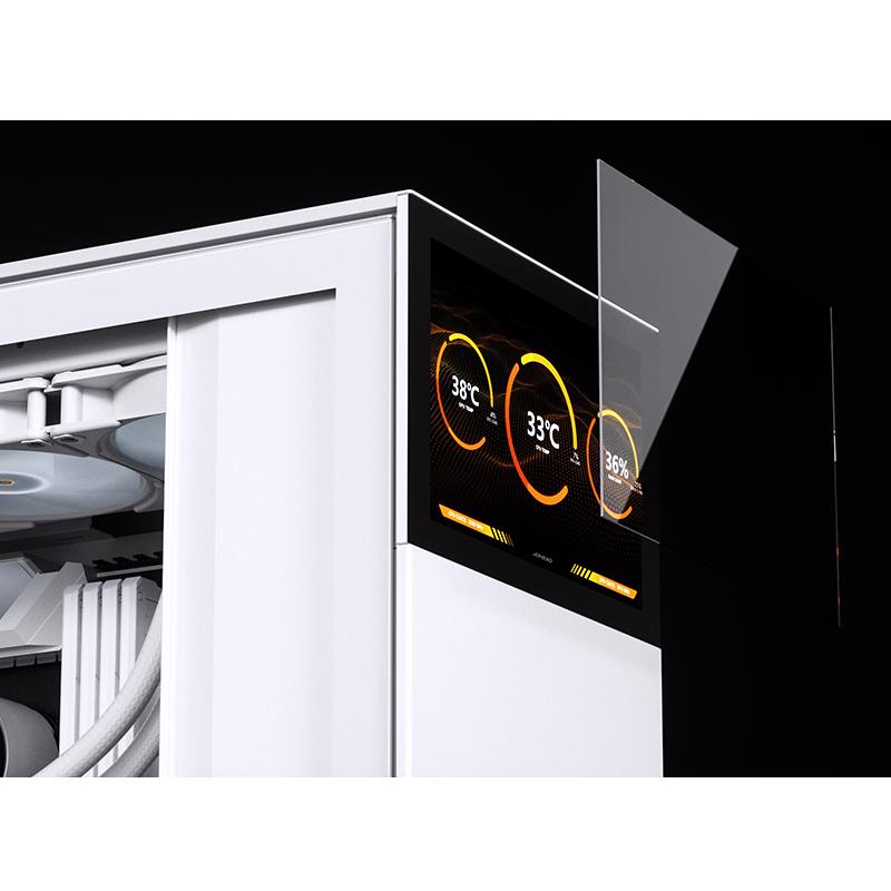 A large main feature product image of Jonsbo DS8 8" 60Hz 30MS LCD Screen (White)