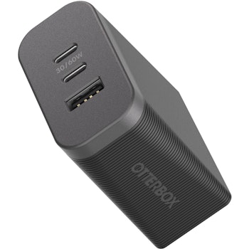 Product image of OtterBox USB-C 72W Triple Port Premium Pro Fast Wall Charger - Black - Click for product page of OtterBox USB-C 72W Triple Port Premium Pro Fast Wall Charger - Black