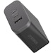 A product image of OtterBox USB-C 72W Triple Port Premium Pro Fast Wall Charger - Black