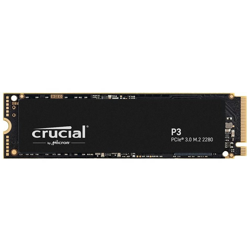 A large main feature product image of Crucial P3 PCIe Gen3 NVMe M.2 SSD - 500GB