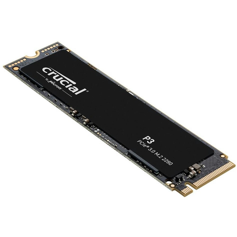A large main feature product image of Crucial P3 PCIe Gen3 NVMe M.2 SSD - 500GB