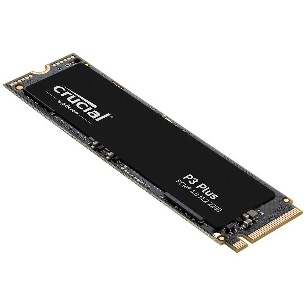 A large main feature product image of Crucial P3 Plus PCIe Gen4 NVMe M.2 SSD - 1TB