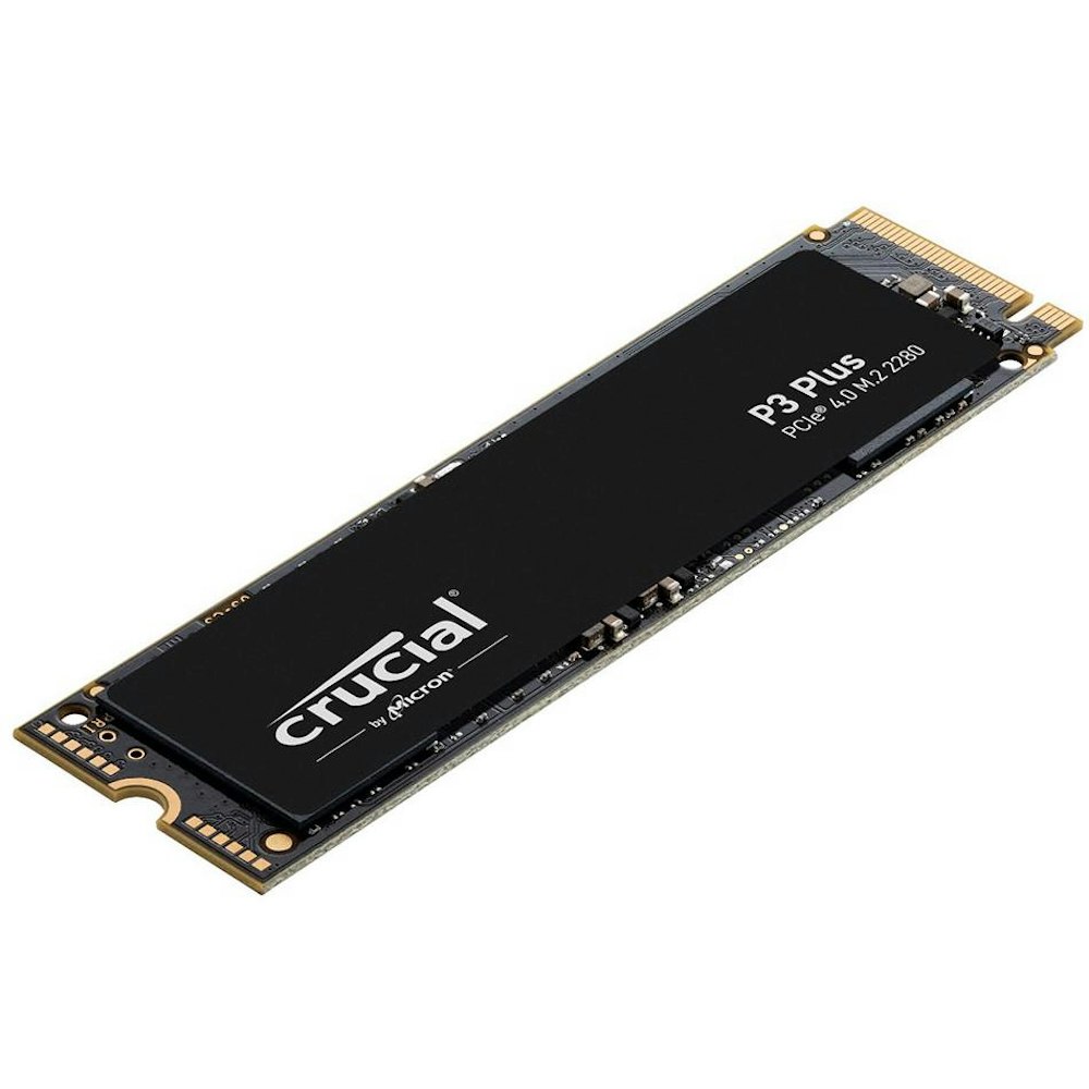 A large main feature product image of Crucial P3 Plus PCIe Gen4 NVMe M.2 SSD - 1TB