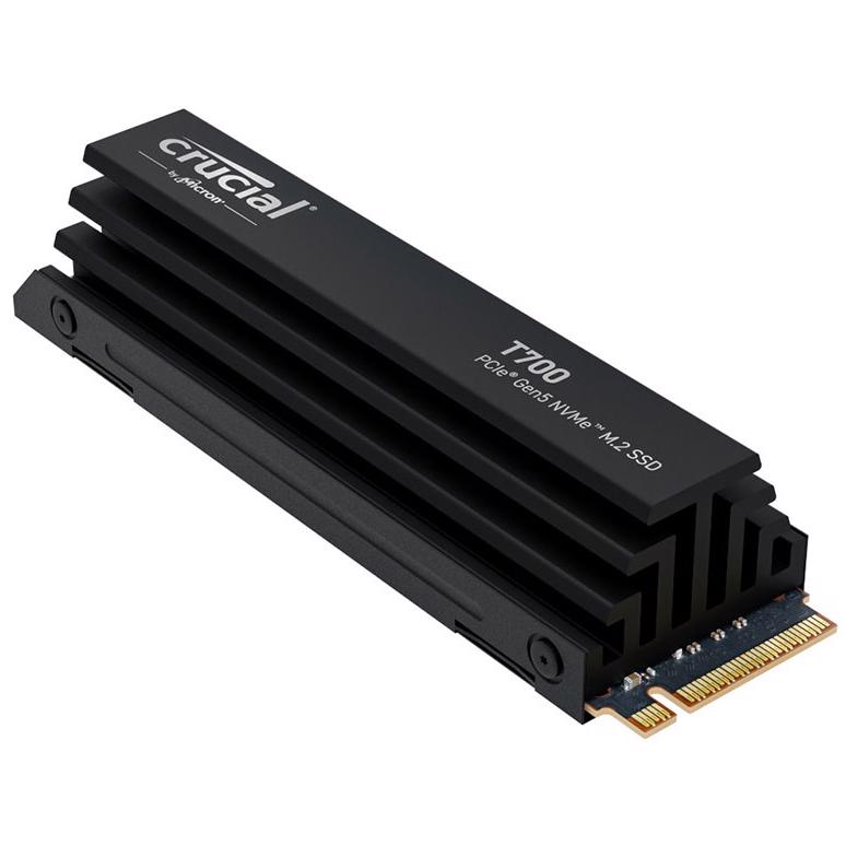 A large main feature product image of Crucial T700 w/ Heatsink PCIe Gen5 NVMe M.2 SSD - 2TB