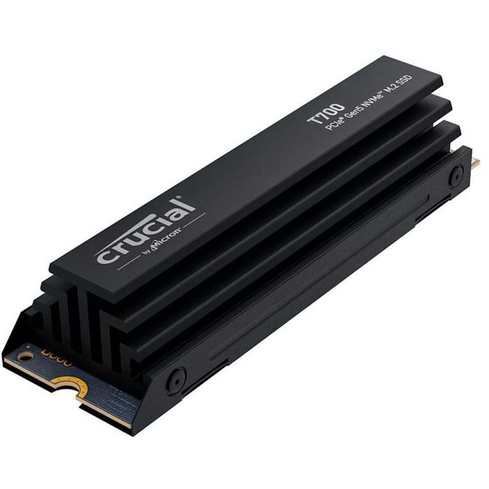 A large main feature product image of Crucial T700 w/ Heatsink PCIe Gen5 NVMe M.2 SSD - 4TB