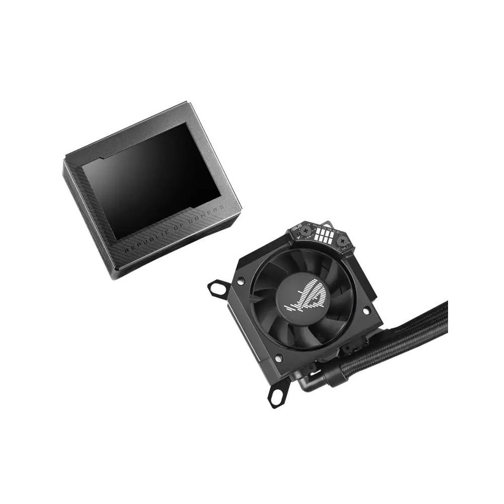 A large main feature product image of ASUS ROG Ryujin III 360 ARGB 360mm AIO Liquid CPU Cooler