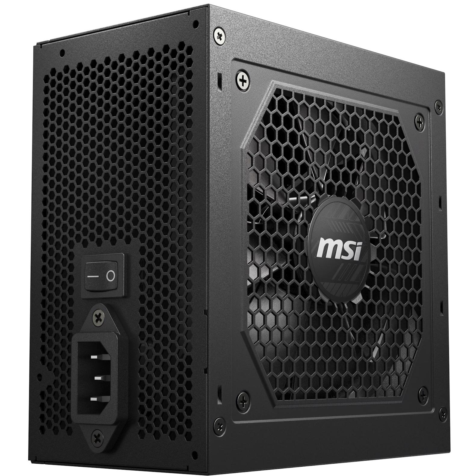 A large main feature product image of MSI MAG A850GL - 850W Gold PCIe 5.0 ATX Modular PSU