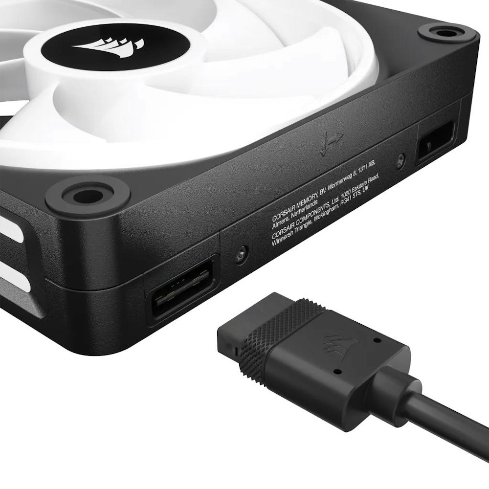 A large main feature product image of Corsair iCUE LINK QX120 RGB 120mm PWM Triple Fan Kit - Black
