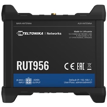 Product image of Teltonika RUT956 - Industrial Dual-SIM 4G LTE CAT4 Wi-Fi 4 Router - Click for product page of Teltonika RUT956 - Industrial Dual-SIM 4G LTE CAT4 Wi-Fi 4 Router