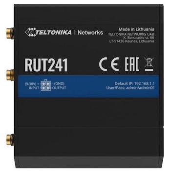 Product image of Teltonika RUT241 - Industrial 4G LTE CAT4 Wi-Fi 4 Router - Click for product page of Teltonika RUT241 - Industrial 4G LTE CAT4 Wi-Fi 4 Router