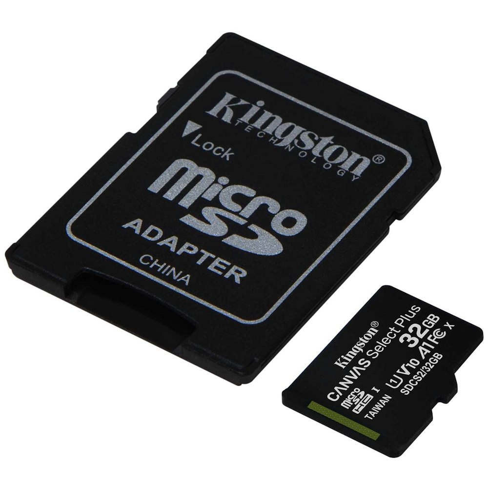 A large main feature product image of Kingston Canvas Select Plus 32GB MicroSD Card