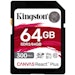 A product image of Kingston Canvas React Plus 64GB SDXC U3 V90 UHS-II SD Card
