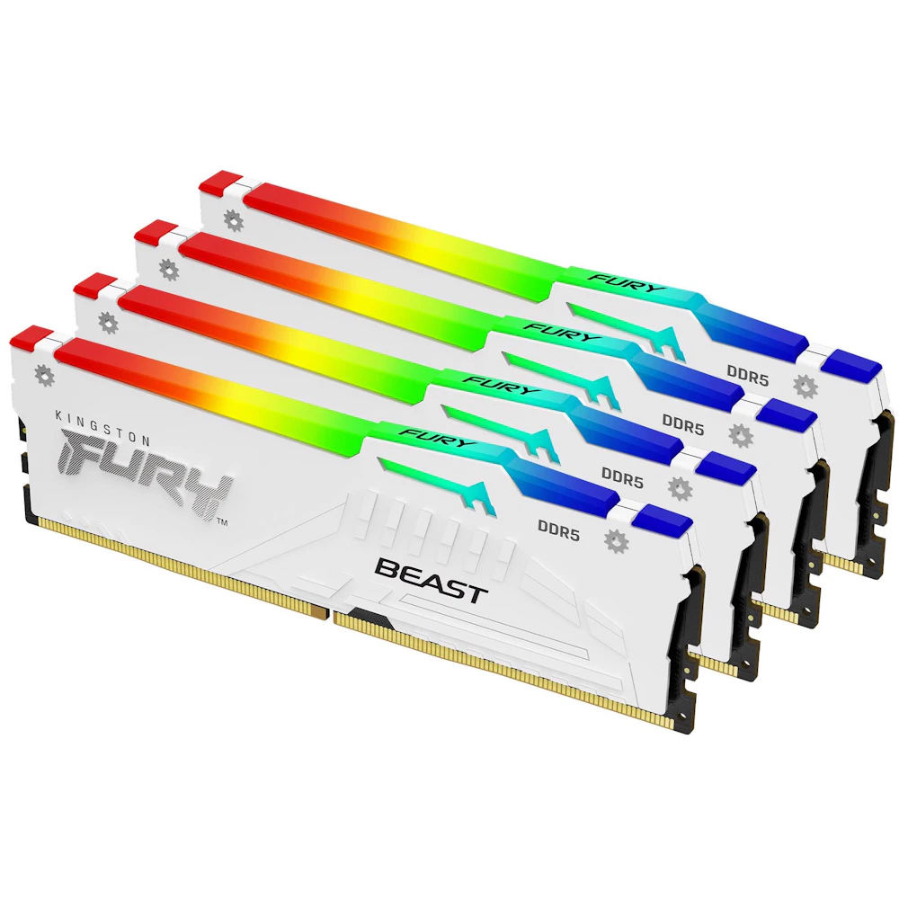 Kingston FURY Beast RGB 128GB Kit (4x32GB) DDR5-5600 C40 - White