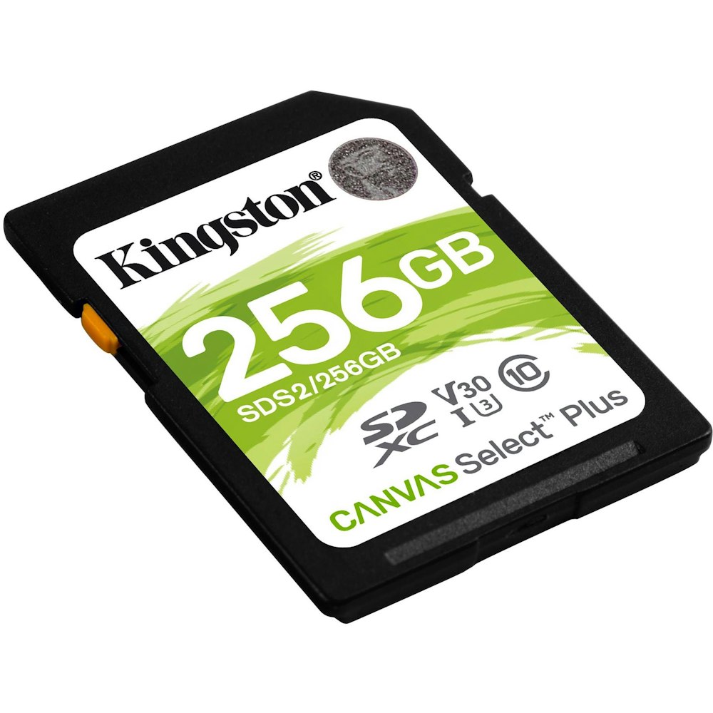 A large main feature product image of Kingston Canvas Select Plus 256GB SD Card