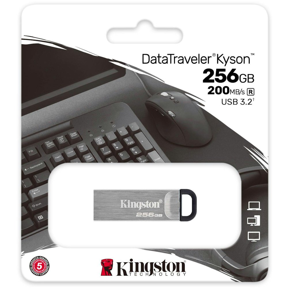 A large main feature product image of Kingston DataTraveler Kyson USB 3.2 256GB Flash Drive