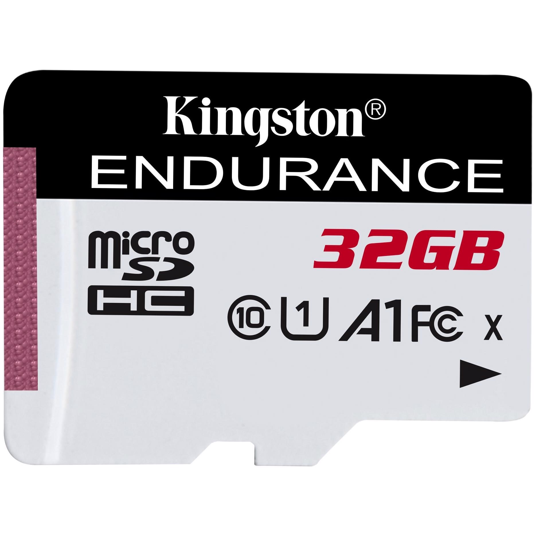 A large main feature product image of Kingston High Endurance microSDHC U1 A1 UHS-I microSD Card - 32GB