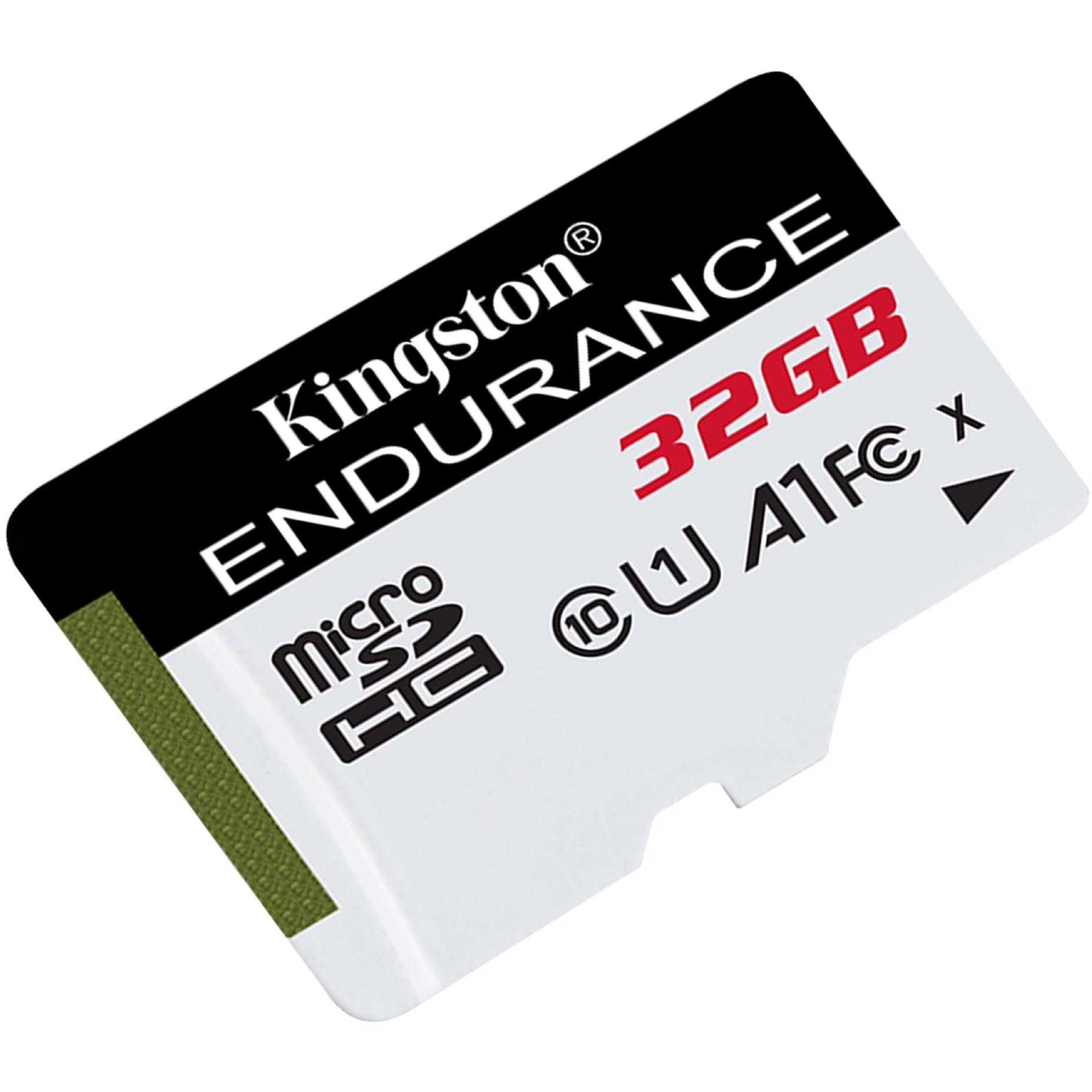 A large main feature product image of Kingston High Endurance microSDHC U1 A1 UHS-I microSD Card - 32GB