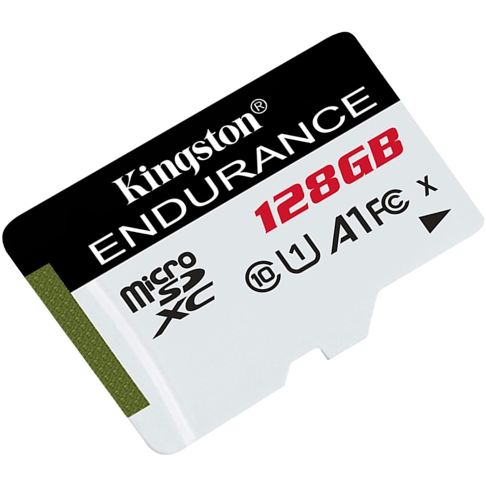 A large main feature product image of Kingston High-Endurance 128GB MicroSD Card
