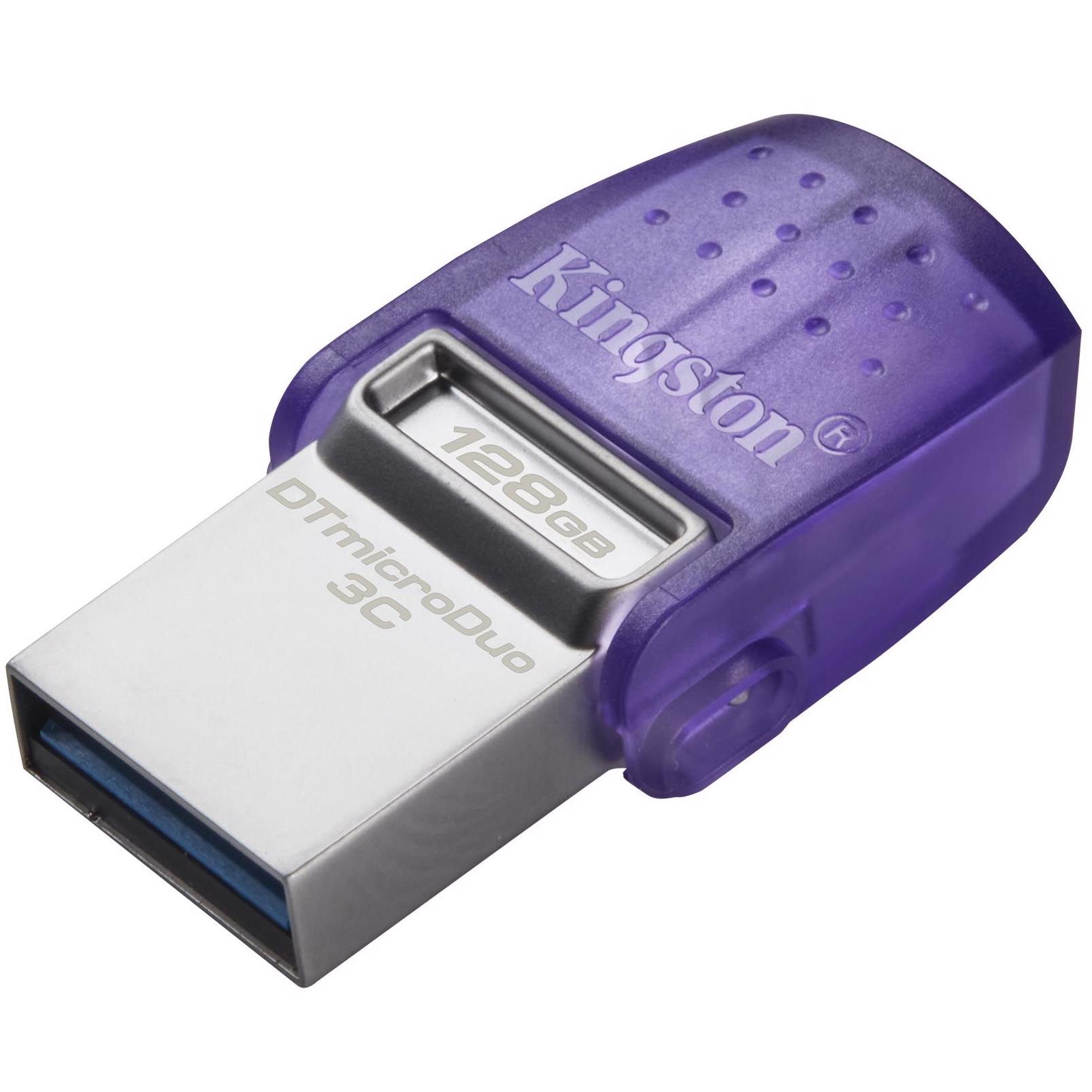A large main feature product image of Kingston DataTraveler microDuo 3C 128GB USB 3.2 Gen 1 Type-C/A Flash Drive