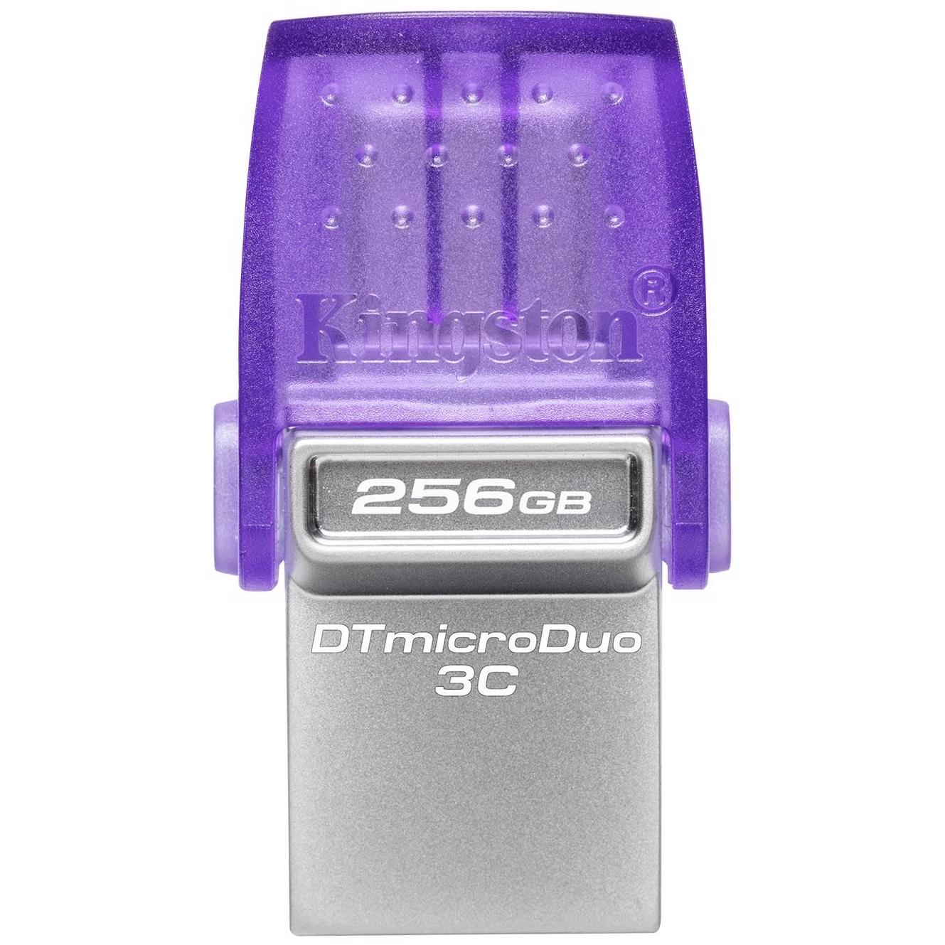 A large main feature product image of Kingston DataTraveler microDuo 3C 256GB USB 3.2 Gen 1 Type-C/A Flash Drive