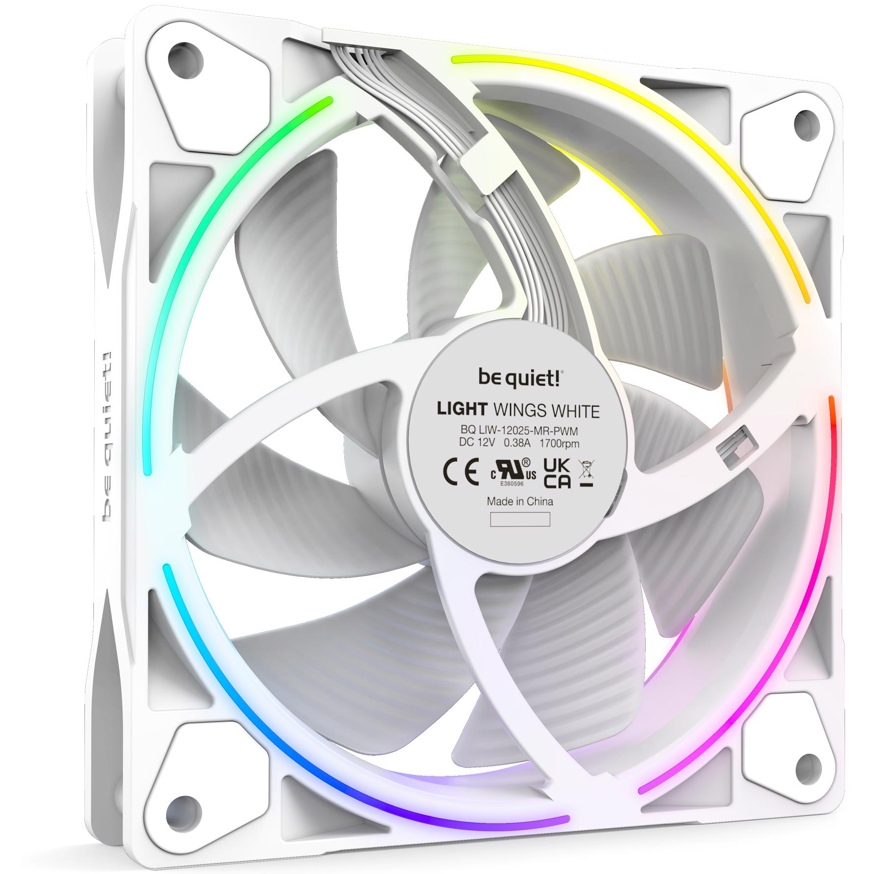A large main feature product image of be quiet! LIGHT WINGS 120mm PWM Fan 3-Pack (White)