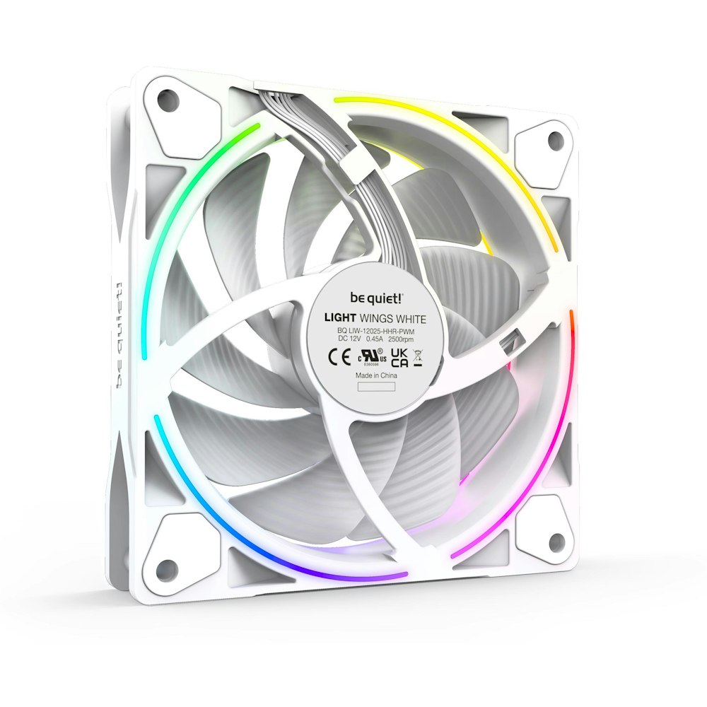 A large main feature product image of be quiet! Light Wings High-Speed 120mm PWM Fan Triple Pack - White