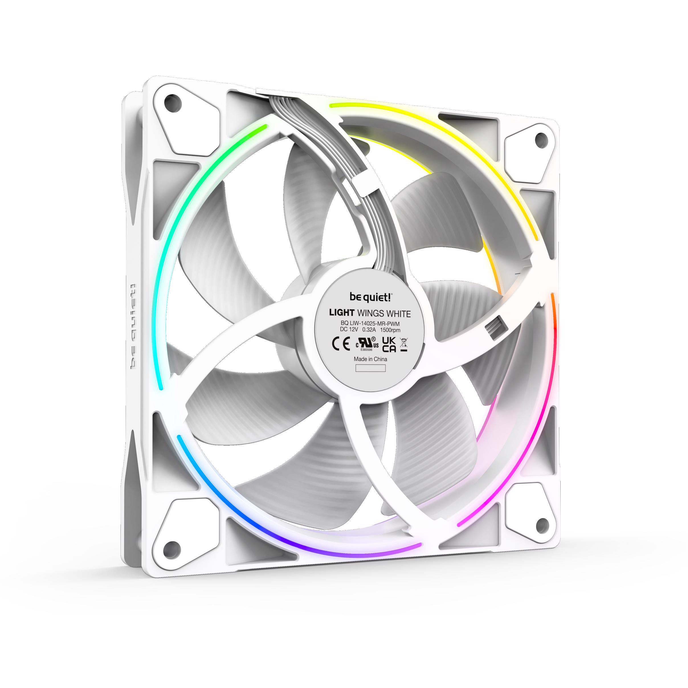 A large main feature product image of be quiet! LIGHT WINGS 140mm PWM Fan 3-Pack (White)