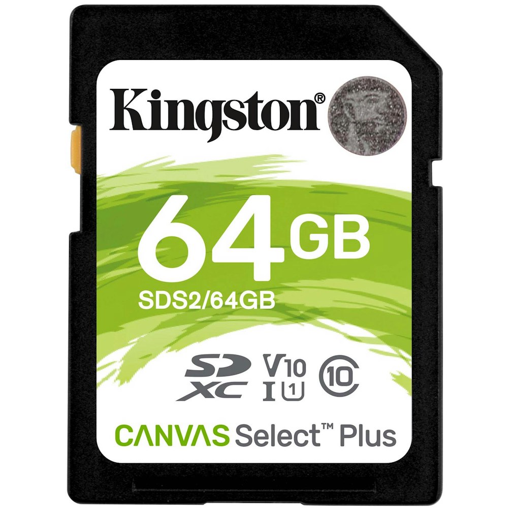 A large main feature product image of Kingston Canvas Select Plus 64GB SD Card