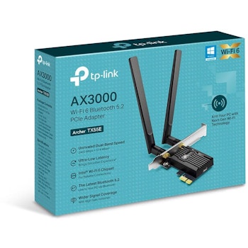 Product image of TP-Link Archer TX55E - AX3000 Wi-Fi 6 Bluetooth 5.2 PCIe Adapter - Click for product page of TP-Link Archer TX55E - AX3000 Wi-Fi 6 Bluetooth 5.2 PCIe Adapter