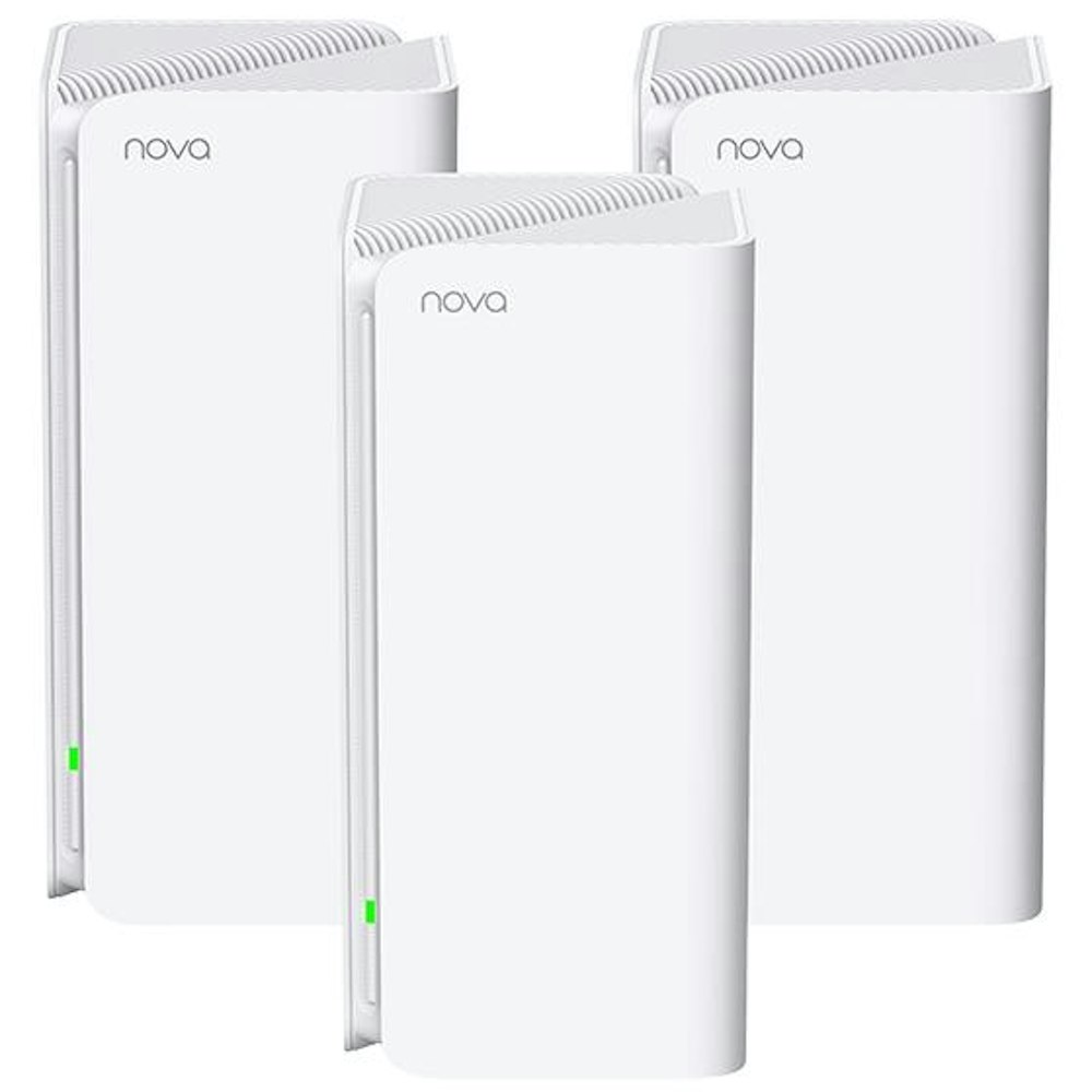A large main feature product image of Tenda Nova MX15 Pro AX5400 Dual Band Whole Home Mesh Wi-Fi 6 System - 3-Pack