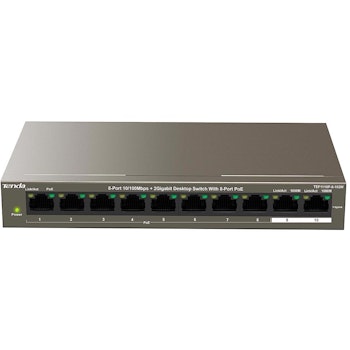 Product image of Tenda TEF1110P-8-102W 8-Port PoE with 2-Port Gigabit Desktop Switch - Click for product page of Tenda TEF1110P-8-102W 8-Port PoE with 2-Port Gigabit Desktop Switch
