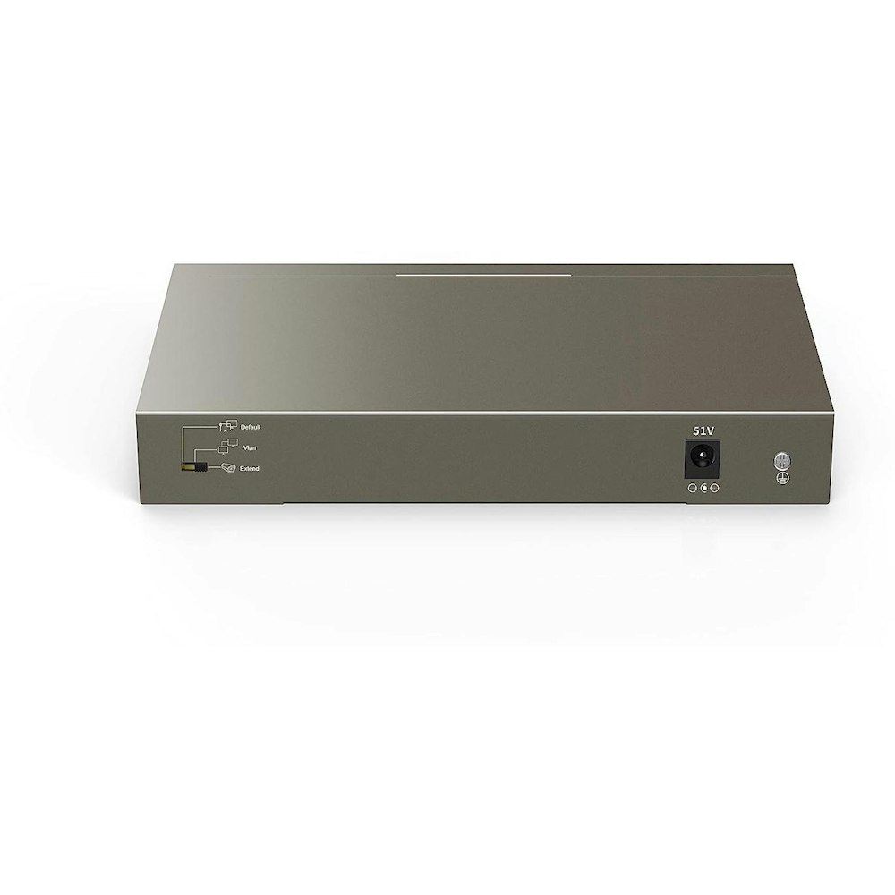 A large main feature product image of Tenda TEF1110P-8-102W 8-Port PoE with 2-Port Gigabit Desktop Switch