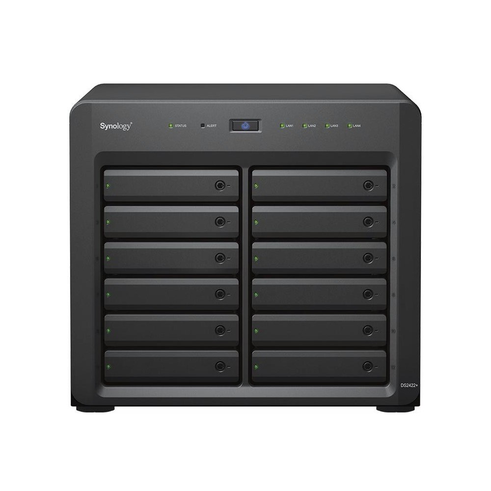 A large main feature product image of Synology DiskStation DS2422+ Quad Core 2.2GHz 4GB 12-Bay Diskless NAS Enclosure