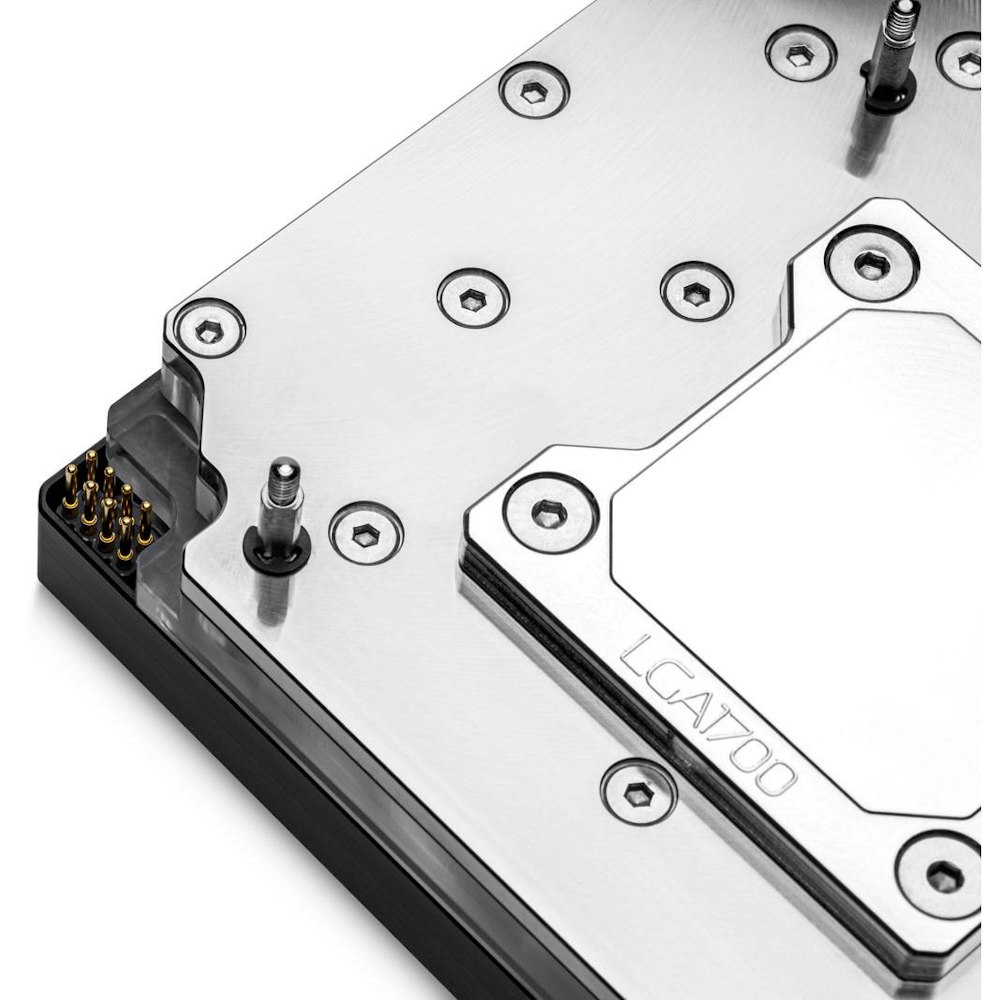 A large main feature product image of EK Quantum Momentum 2 ROG Maximus Z790 Extreme D-RGB Special Edition Waterblock - Nickel + Plexi