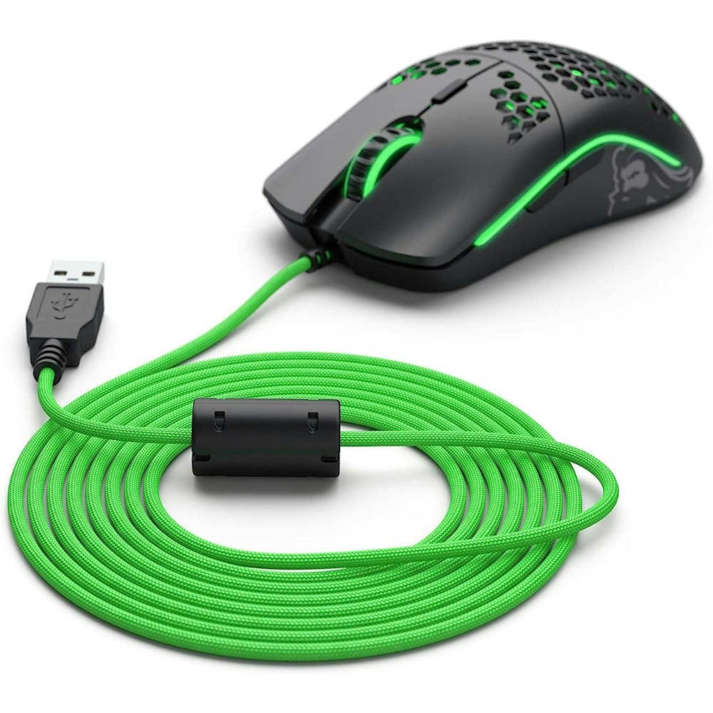 A large main feature product image of Glorious Model O/O Minus Ascended V2 Mouse Cable - Gremlin Green