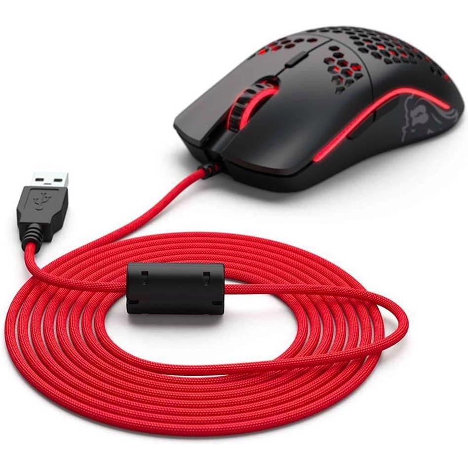 A large main feature product image of Glorious Model O/O Minus Ascended V2 Mouse Cable - Crimson Red