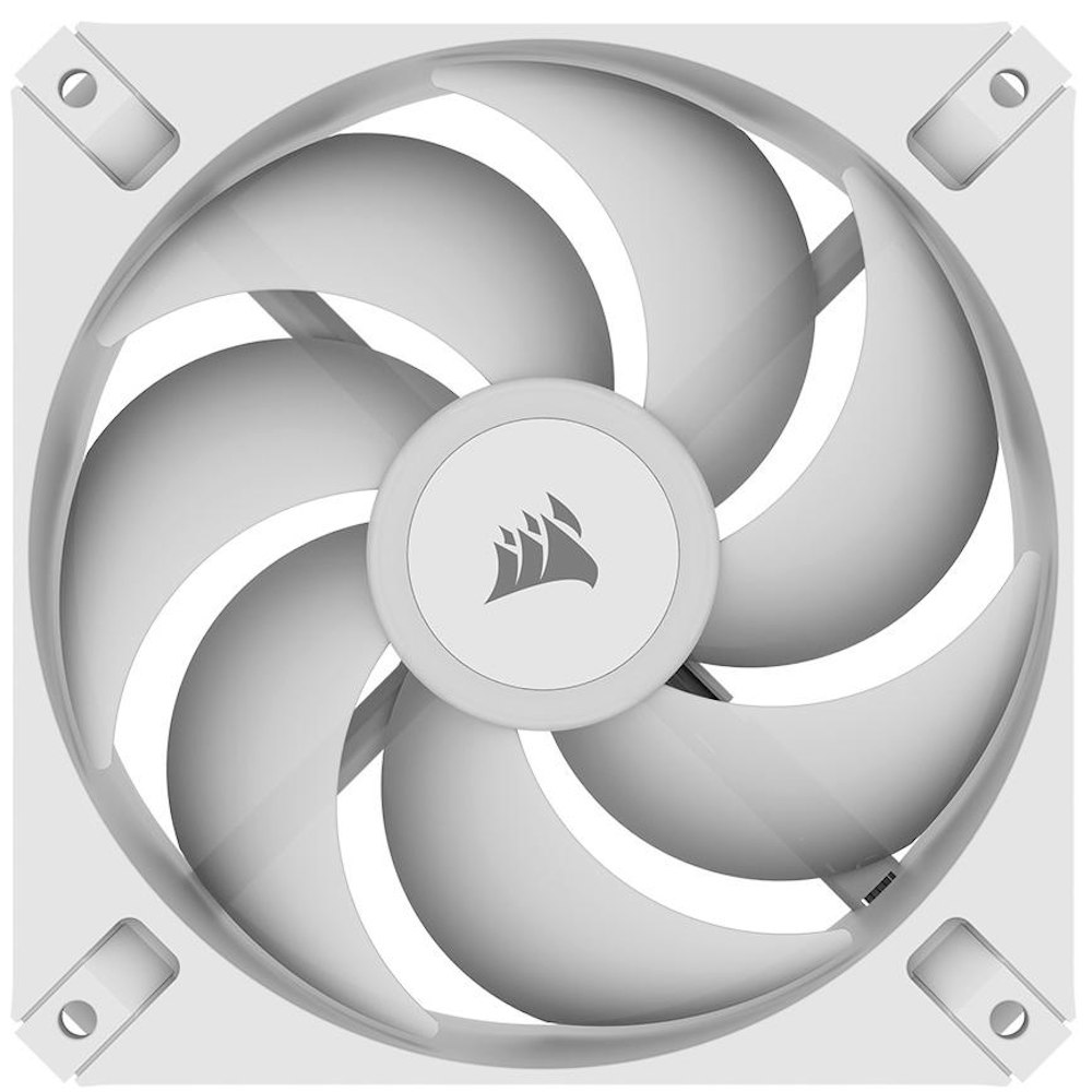 A large main feature product image of Corsair iCUE AR120 Digital RGB 120mm PWM Fan White - Single Pack